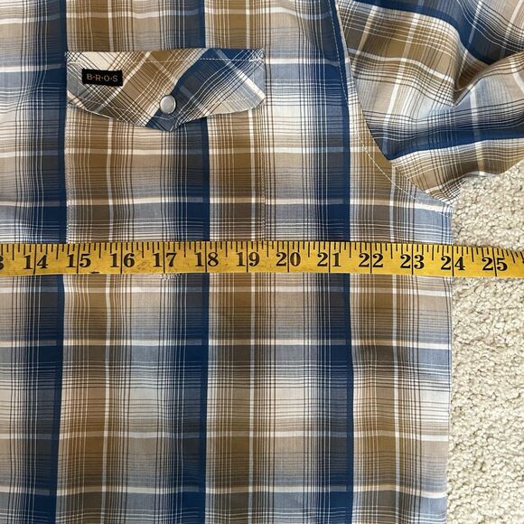 Howler Brothers H Bar B Pearl Snap Shirt Men’s Large SS Casual Blue Plaid - Picture 6 of 8